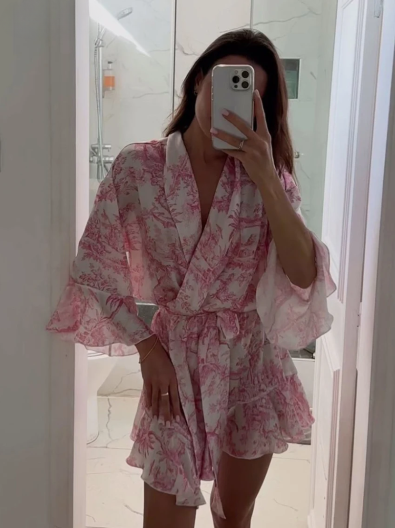 The “Morning in Paris” Ruffled Robe